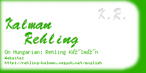 kalman rehling business card